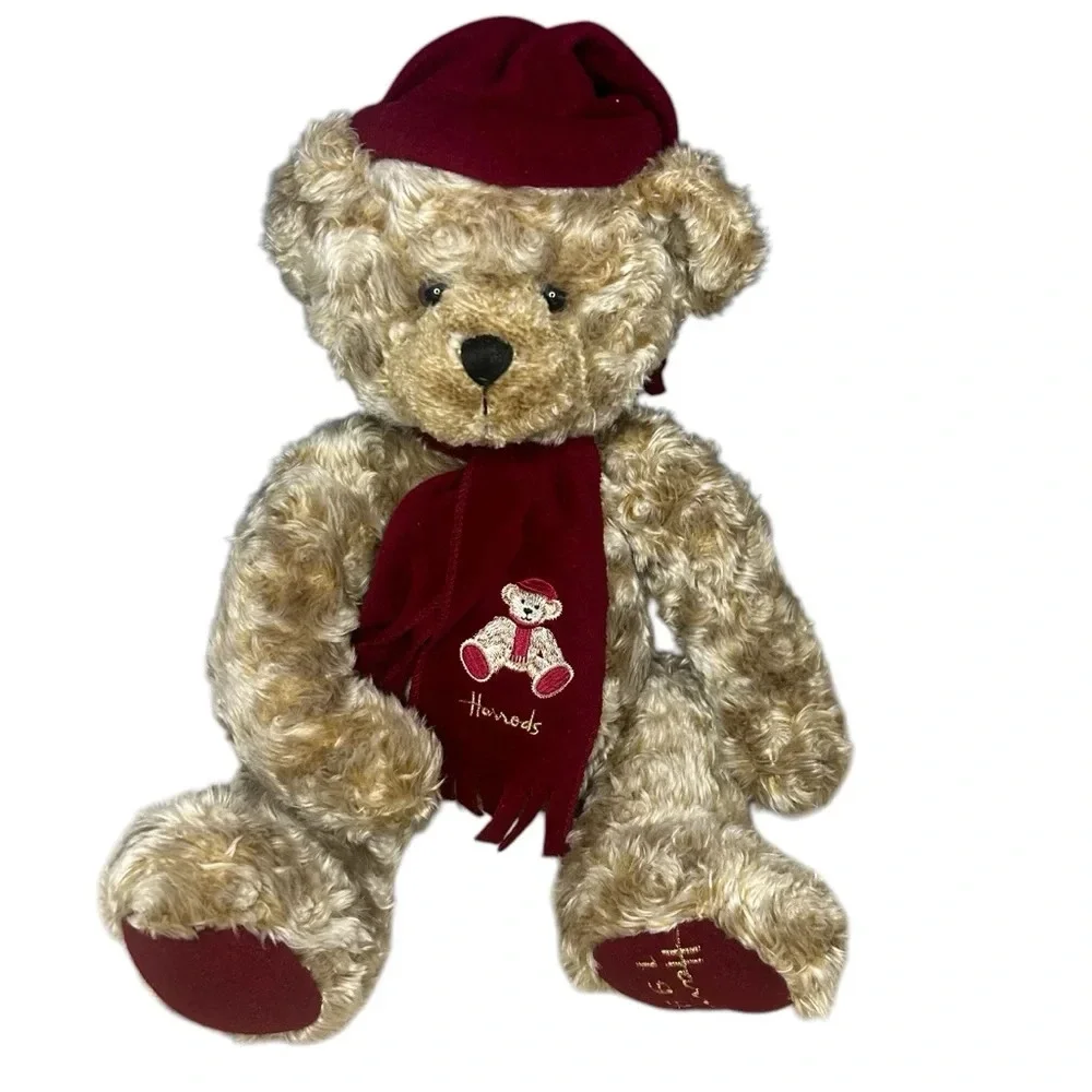 Vintage 1999 Harrods Knightsbridge Christmas Teddy Bear Plush 12” London Holiday